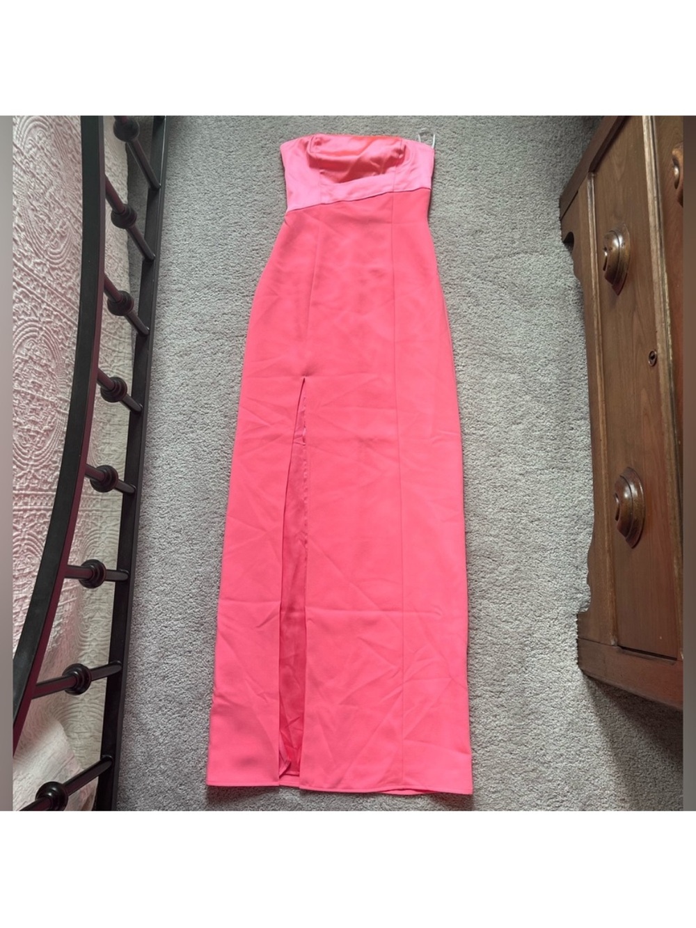 White Fox Boutique Strapless Maxi Dress in Bright Pink